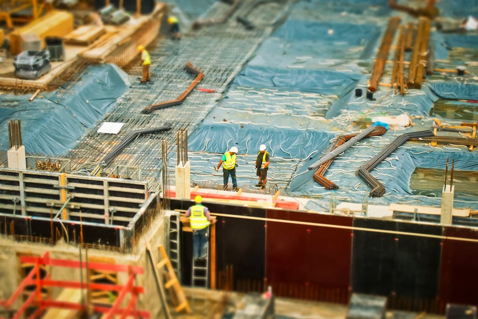 Chantier de construction vu d'en haut